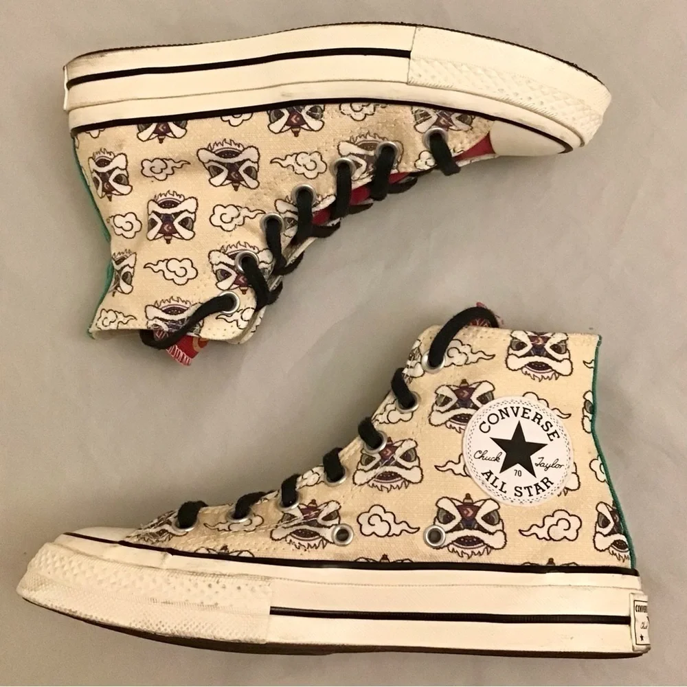 Converse 6.5 Chinese Dragon High Top Women’s Sneakers Polynesian Aztec Inca Shoe